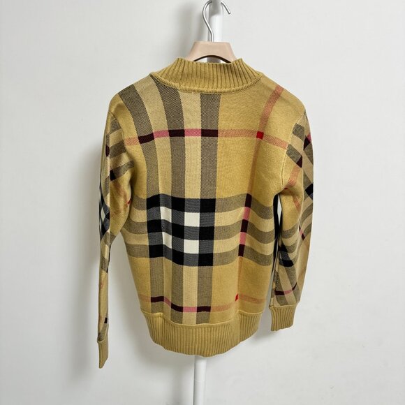 Burberry Cardigan in Check Technical Merino Wool Jacquard - Picture 9 of 14